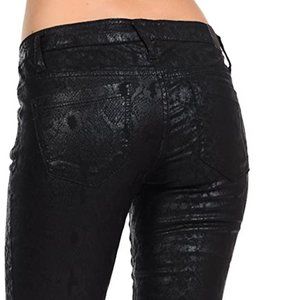 Two By Vince Camuto Black Animal Print Skinny Jeans